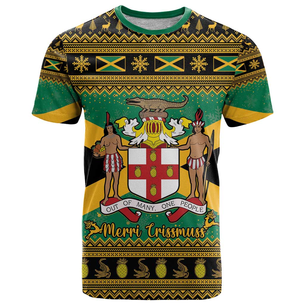 Jamaica Christmas T-Shirt Coat Of Arms Merri Crissmuss Graphic Tee