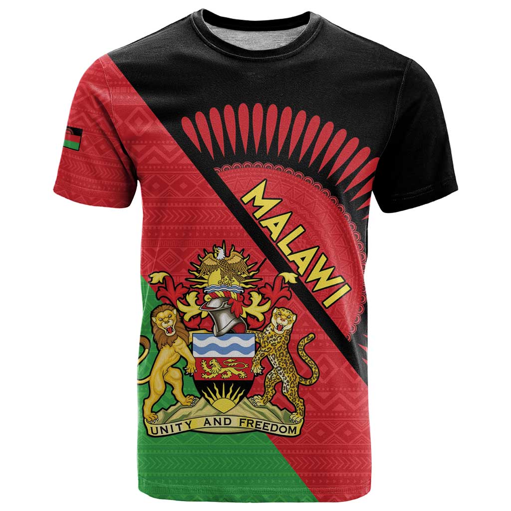 Personalised Malawi T-Shirt Coat Of Arms - Flag Style Graphic Tee