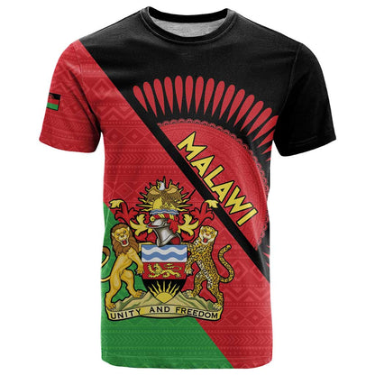 Personalised Malawi T-Shirt Coat Of Arms - Flag Style Graphic Tee