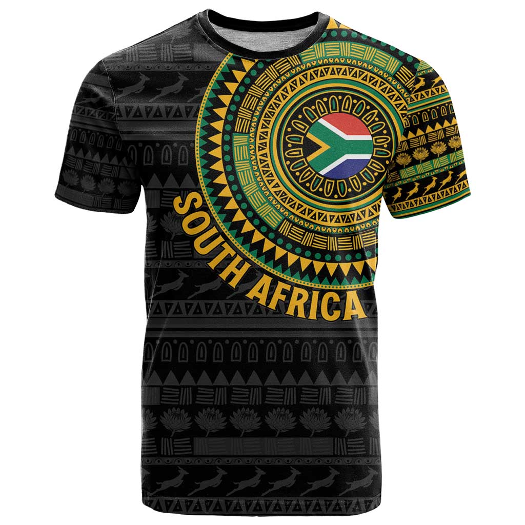 Personalised South Africa T-Shirt African Tribal Pattern Graphic Tee