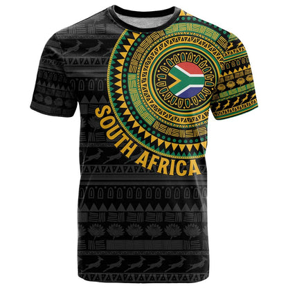 Personalised South Africa T-Shirt African Tribal Pattern Graphic Tee