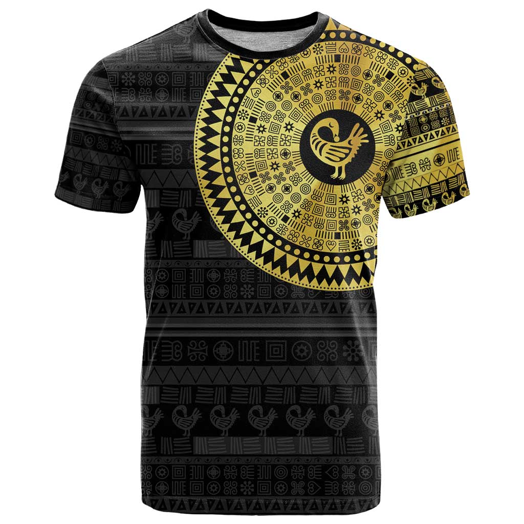 Sankofa Bird T-Shirt Adinkra Symbols - Gold Version Graphic Tee
