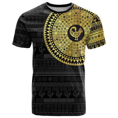 Sankofa Bird T-Shirt Adinkra Symbols - Gold Version Graphic Tee