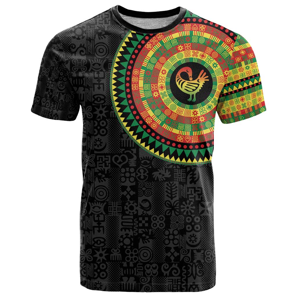 Sankofa Bird Adinkra Symbols T-Shirt African Culture Graphic Tee