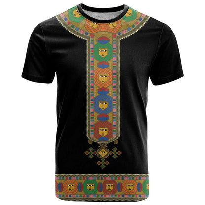 Ethiopia Saba Kemis T-Shirt Habesha Style Black Color Graphic Tee