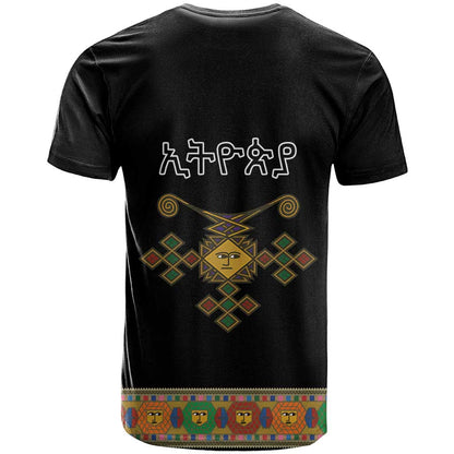 Ethiopia Saba Kemis T-Shirt Habesha Style Black Color Graphic Tee