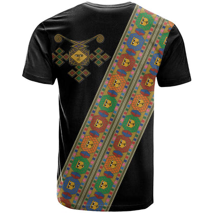Ethiopia Saba Kemis T-Shirt Sash Style Black Color Graphic Tee