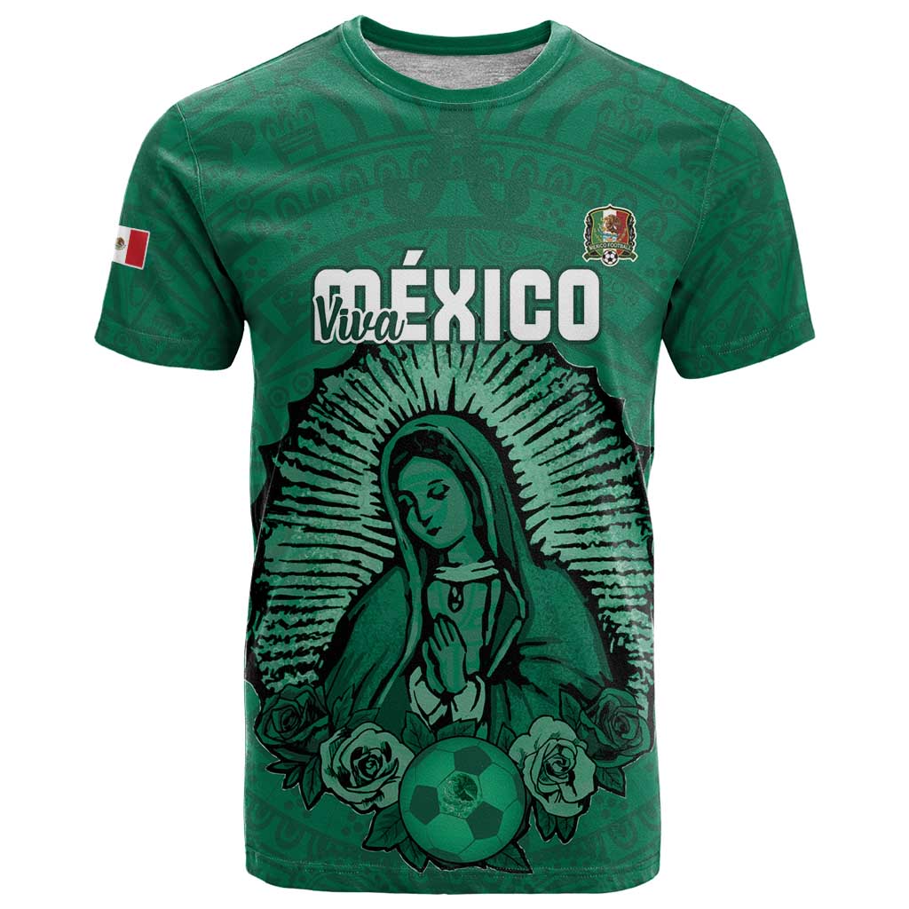Custom Mexico Guadalupe Football T-Shirt Viva Mexico Graphic Tee
