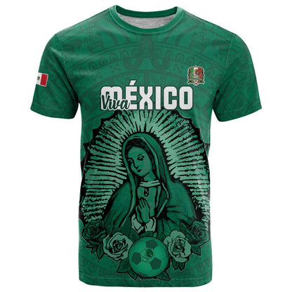 Custom Mexico Guadalupe Football T-Shirt Viva Mexico Graphic Tee