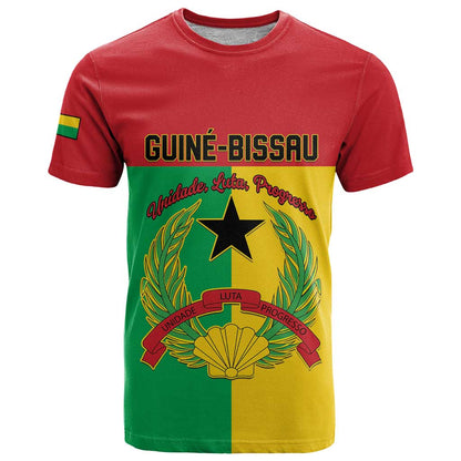 Personalized Guinea-Bissau T-Shirt Coat Of Arms Flag Style Graphic Tee