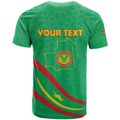 Personalized Mauritania Independence Day T-Shirt Coat Of Arms With Map Graphic Tee