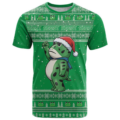 Funny Christmas Portland Frog Protest T-Shirt Merry Frog-mas Graphic Tee