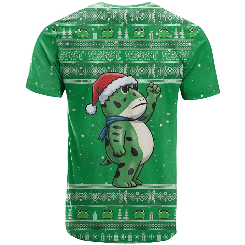 Funny Christmas Portland Frog Protest T-Shirt Merry Frog-mas Graphic Tee