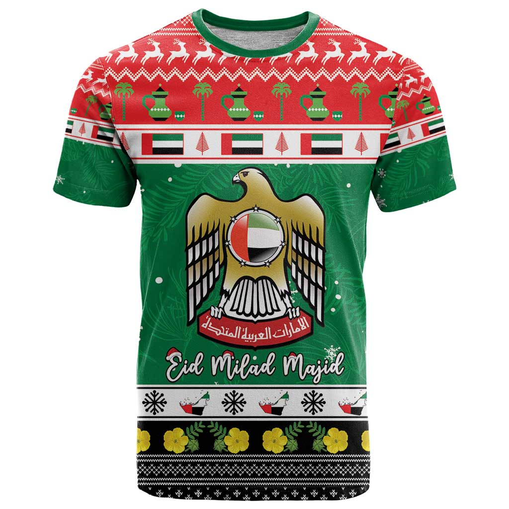 United Arab Emirates Christmas T-Shirt Coat Of Arms Eid Milad Majid Graphic Tee