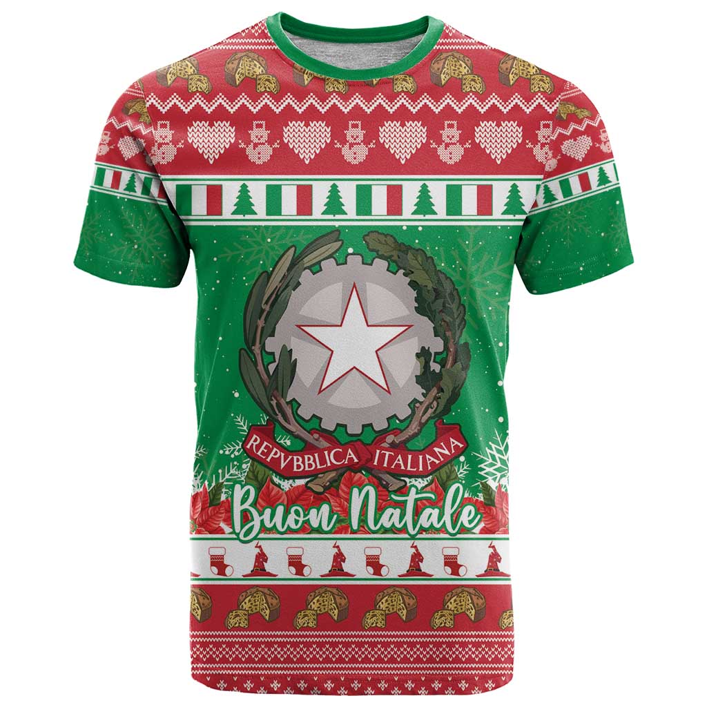 Italy Christmas T-Shirt Coat Of Arms Buon Natale Graphic Tee