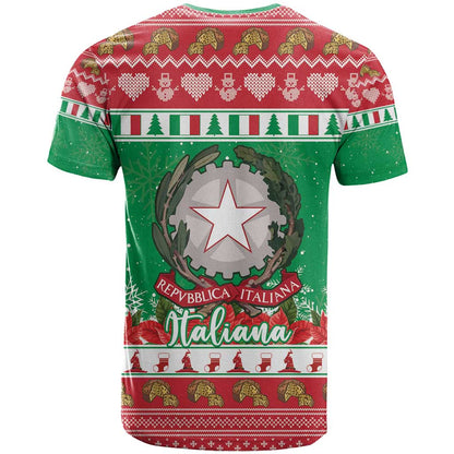 Italy Christmas T-Shirt Coat Of Arms Buon Natale Graphic Tee