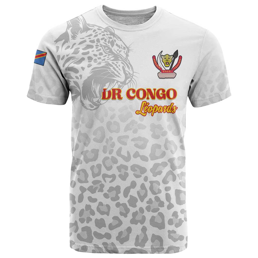 Custom DR Congo Football T-Shirt Go Champions Leopards - White Graphic Tee