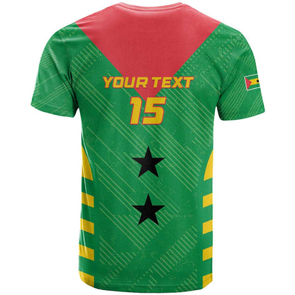 Custom Sao Tome and Principe Football T-Shirt Go Champions - Green Ver Graphic Tee