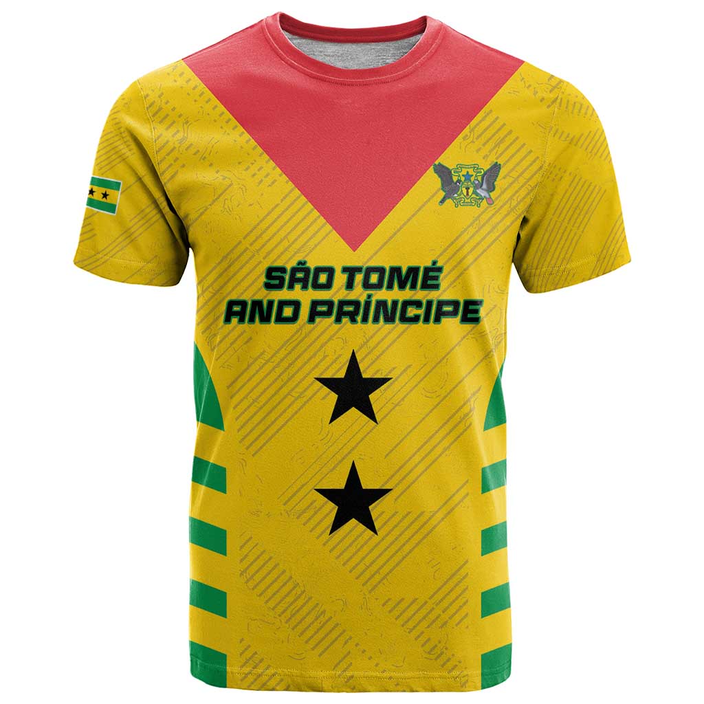 Custom Sao Tome and Principe Football T-Shirt Go Champions - Yellow Ver Graphic Tee