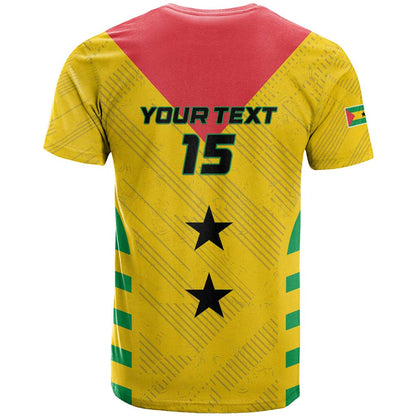 Custom Sao Tome and Principe Football T-Shirt Go Champions - Yellow Ver Graphic Tee
