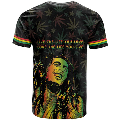Legend Reggae Marley Football T-Shirt Rasta Lion Graphic Tee
