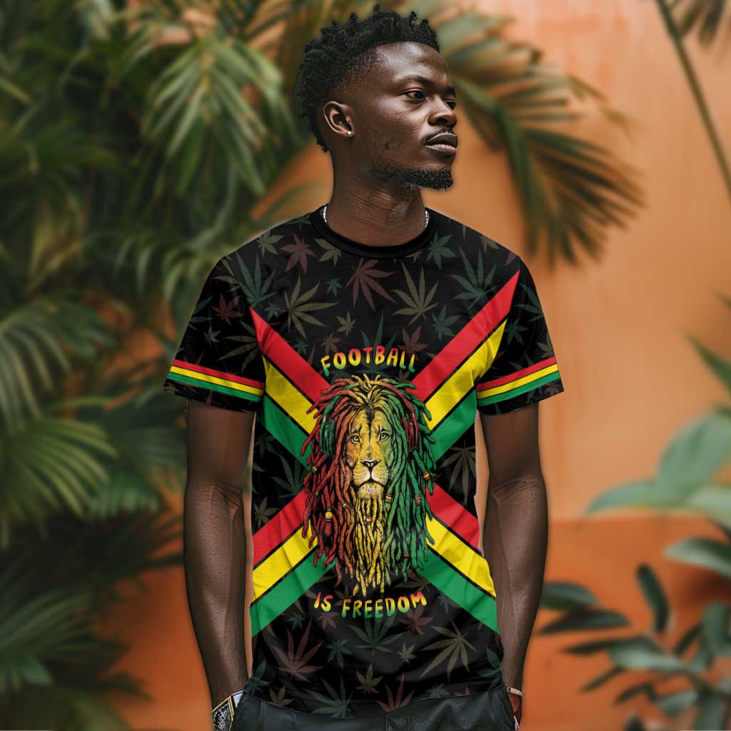 Legend Reggae Marley Football T-Shirt Rasta Lion Graphic Tee