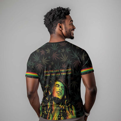 Legend Reggae Marley Football T-Shirt Rasta Lion Graphic Tee