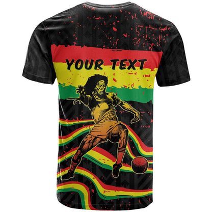 Personalized Reggae Legend Bob Football T-Shirt Grunge Style Graphic Tee