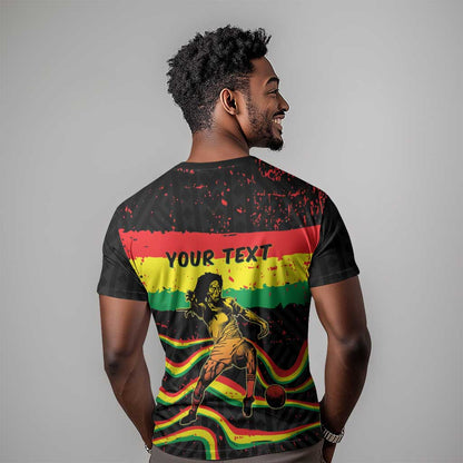 Personalized Reggae Legend Bob Football T-Shirt Grunge Style Graphic Tee