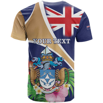 Personalized Tristan da Cunha T-Shirt Coat Of Arms - Flag Style Graphic Tee