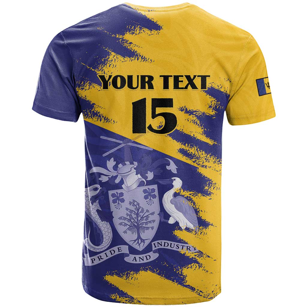 Custom Barbados Royals Cricket T-Shirt Coat Of Arms Flag Style Graphic Tee