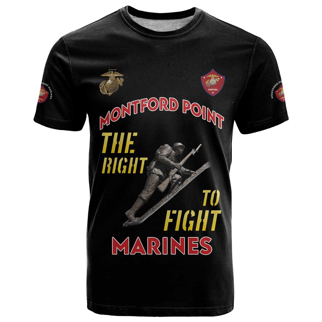 Montford Point Marines T-Shirt The Right To Fight - Black Graphic Tee