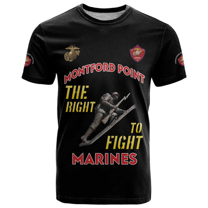 Montford Point Marines T-Shirt The Right To Fight - Black Graphic Tee