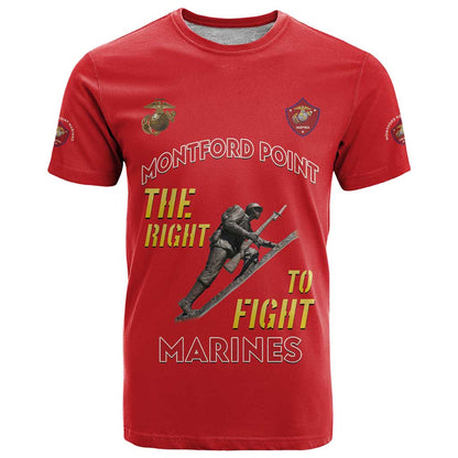 Montford Point Marines T-Shirt The Right To Fight - Red Graphic Tee