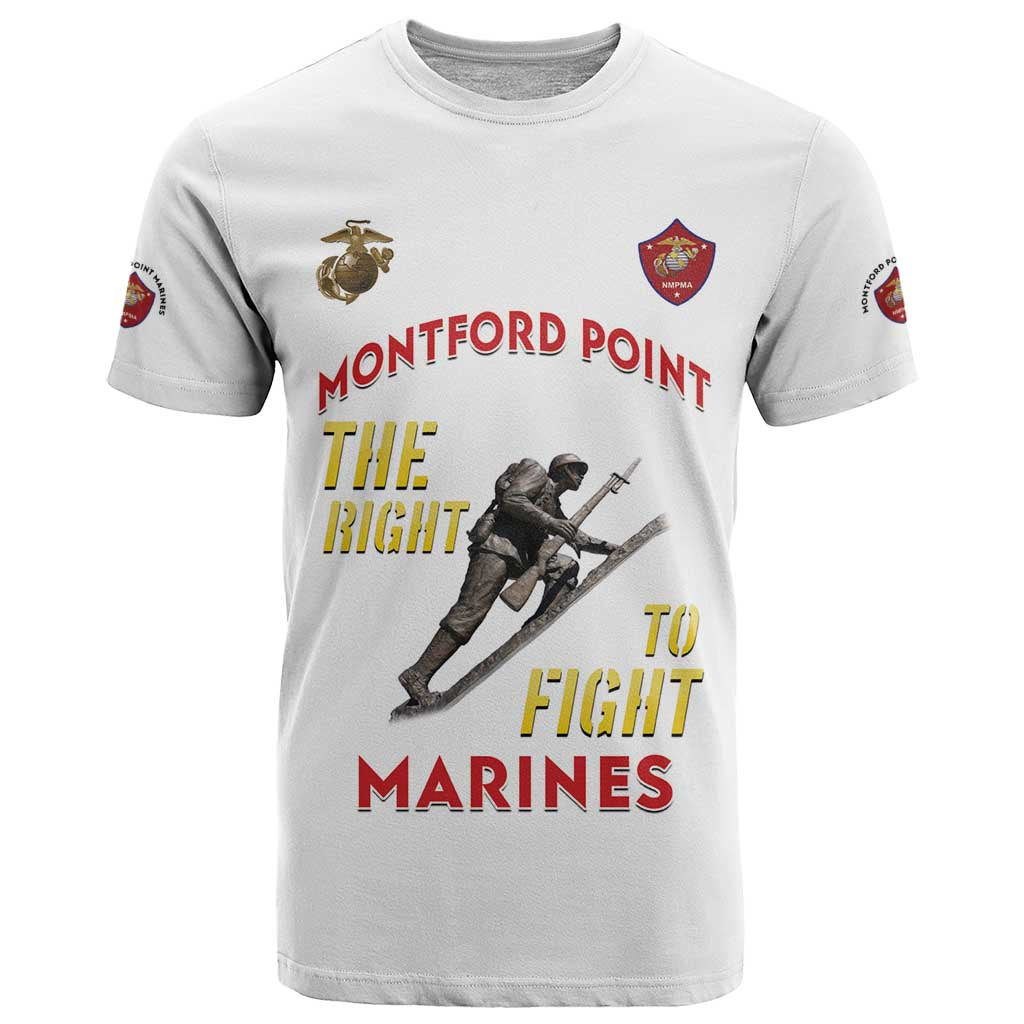 Montford Point Marines T-Shirt The Right To Fight - White Graphic Tee