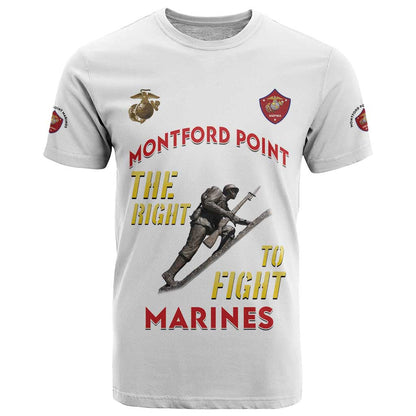 Montford Point Marines T-Shirt The Right To Fight - White Graphic Tee
