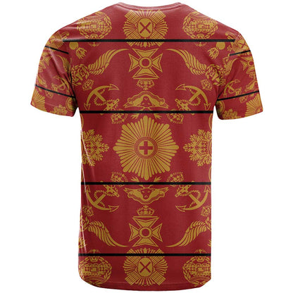 Lesotho Seanamarena Kharetsa Royal Red T-Shirt Basotho Traditional Blanket Style Graphic Tee
