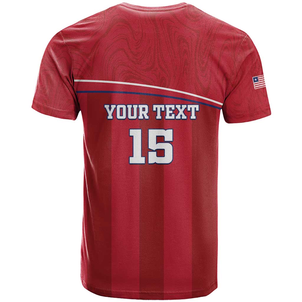 Custom Liberia Football T-Shirt Lion Mascot - Red Graphic Tee