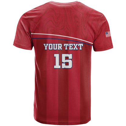 Custom Liberia Football T-Shirt Lion Mascot - Red Graphic Tee
