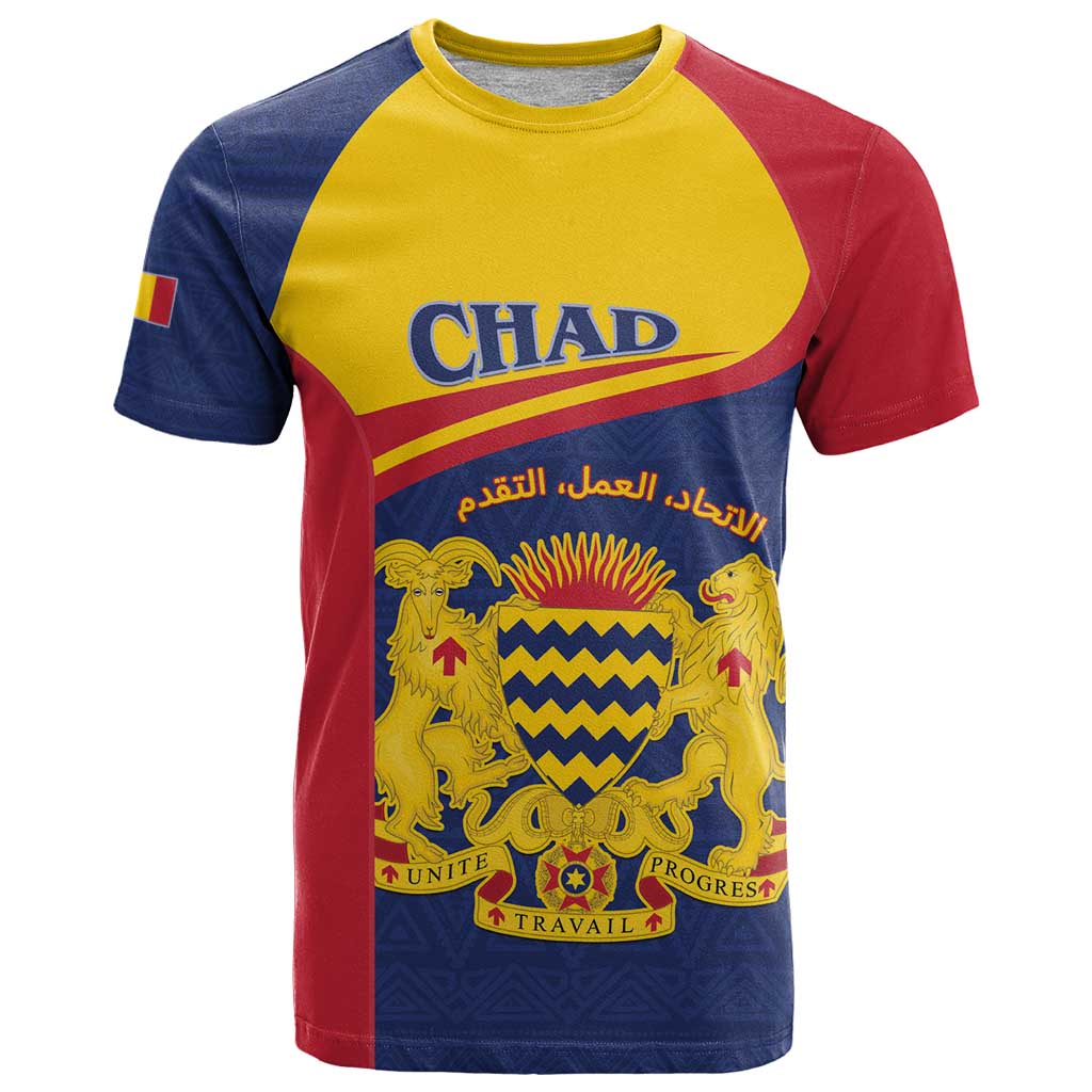 Personalised Chad T-Shirt Coat Of Arms - African Pattern Graphic Tee