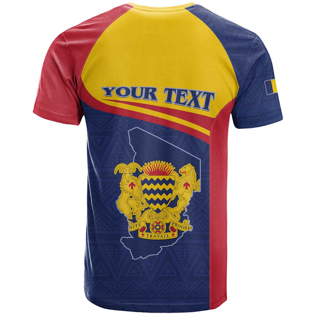 Personalised Chad T-Shirt Coat Of Arms - African Pattern Graphic Tee
