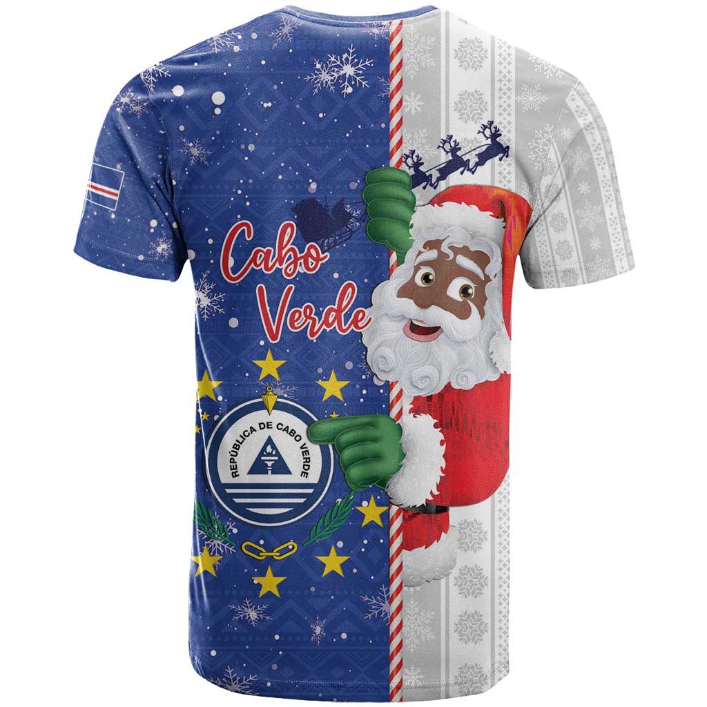 Cape Verde Christmas T-Shirt Black Santa Felix Natal Graphic Tee
