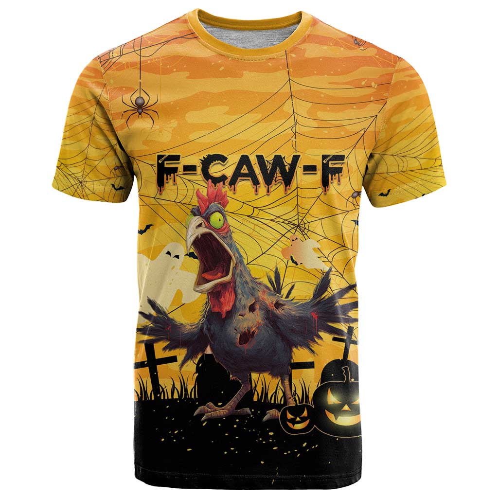 Personalized Funny Halloween Zombie Chicken T-Shirt FCaw Scary Poultry Graphic Tee