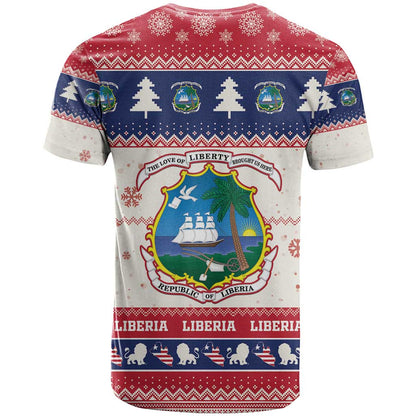 Liberia Christmas T-Shirt My Christmas On You - Lion Santa Graphic Tee