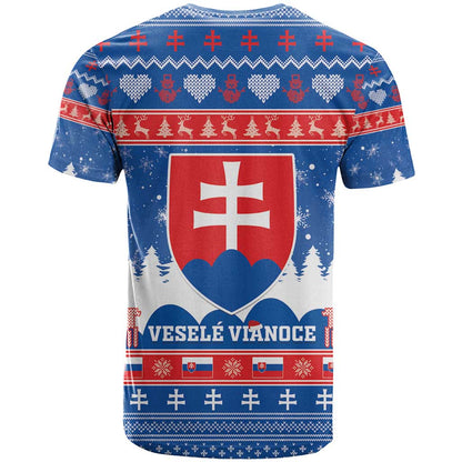 Slovakia Christmas T-Shirt Vesele Vianoce - Coat Of Arms Graphic Tee