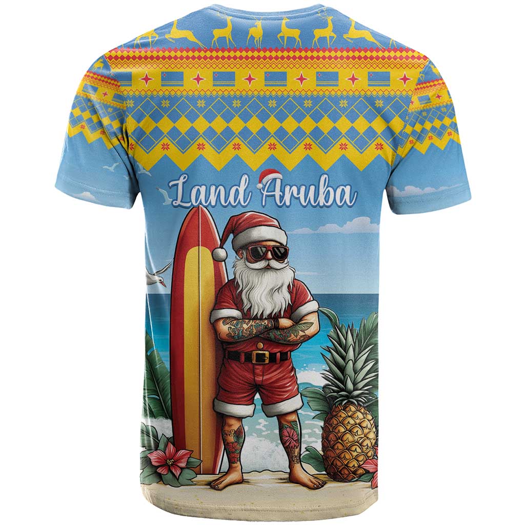Aruba Christmas T-Shirt Surfing Santa Bon Pasco Graphic Tee