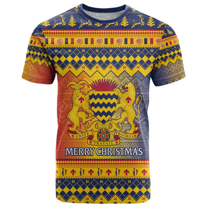 Chad Christmas T-Shirt Coat Of Arms Merry Christmas Graphic Tee