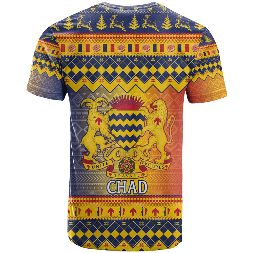 Chad Christmas T-Shirt Coat Of Arms Merry Christmas Graphic Tee