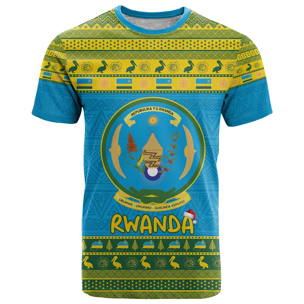 Rwanda Christmas T-Shirt Coat Of Arms Noheli Nziza Graphic Tee
