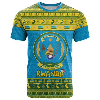 Rwanda Christmas T-Shirt Coat Of Arms Noheli Nziza Graphic Tee